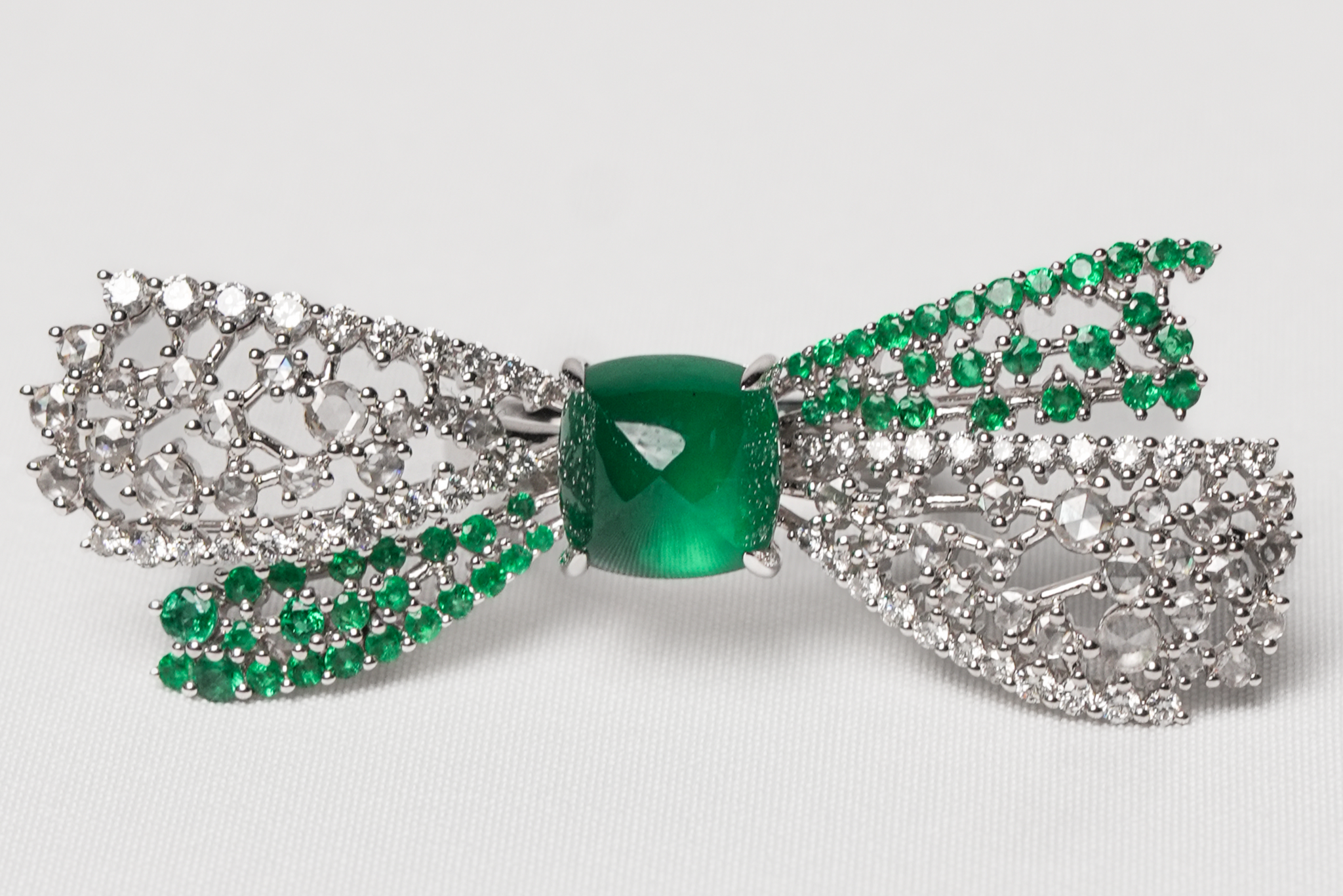 Diamond Necklace Earrings and Ring  With Stone  Emarld