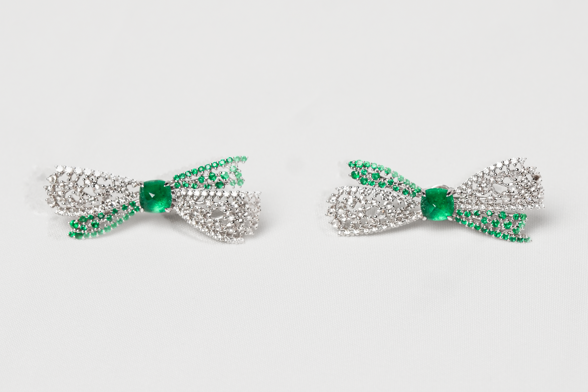 Diamond Necklace Earrings and Ring  With Stone  Emarld