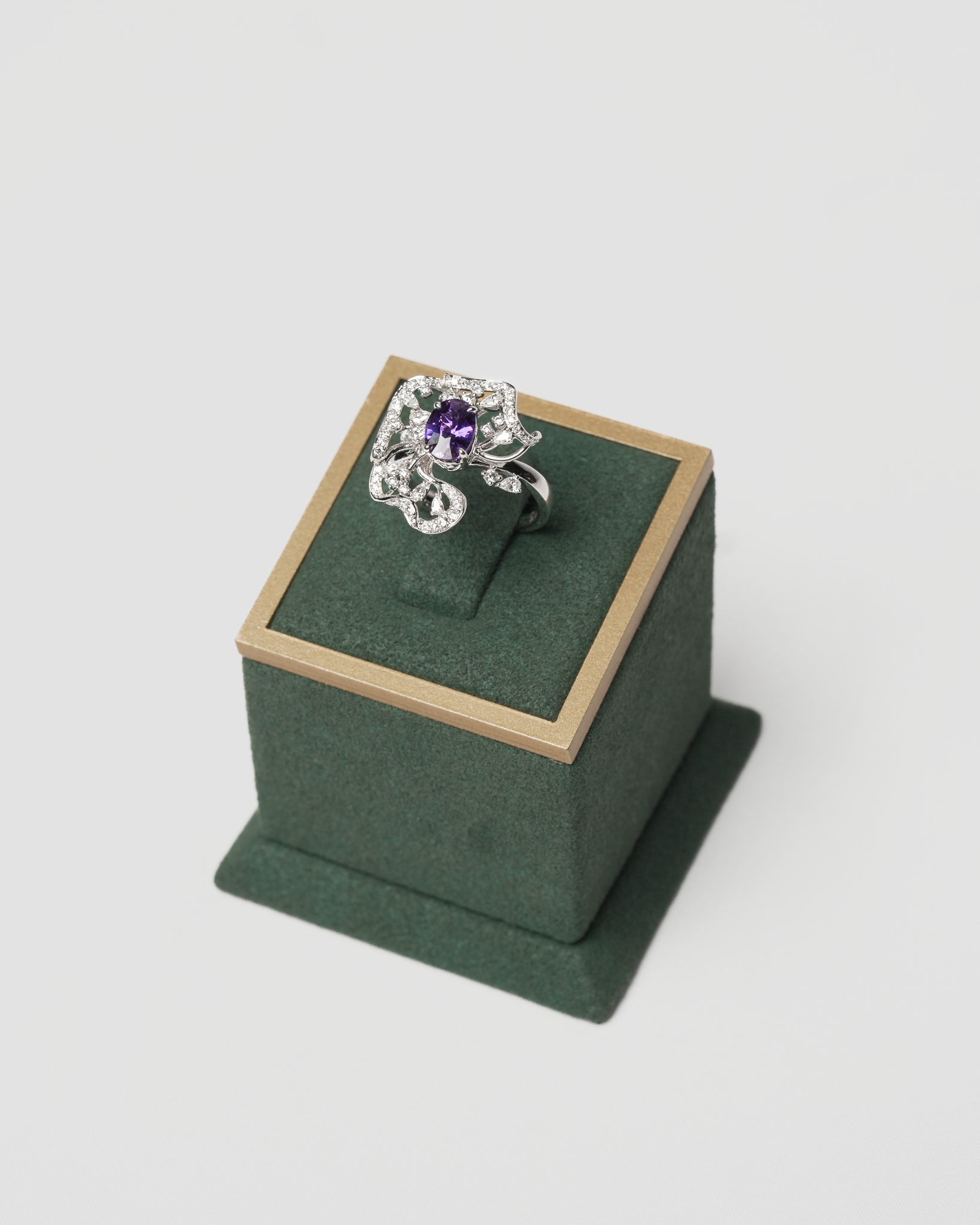 Diamond Necklace and Earrings and Ring  With Stone