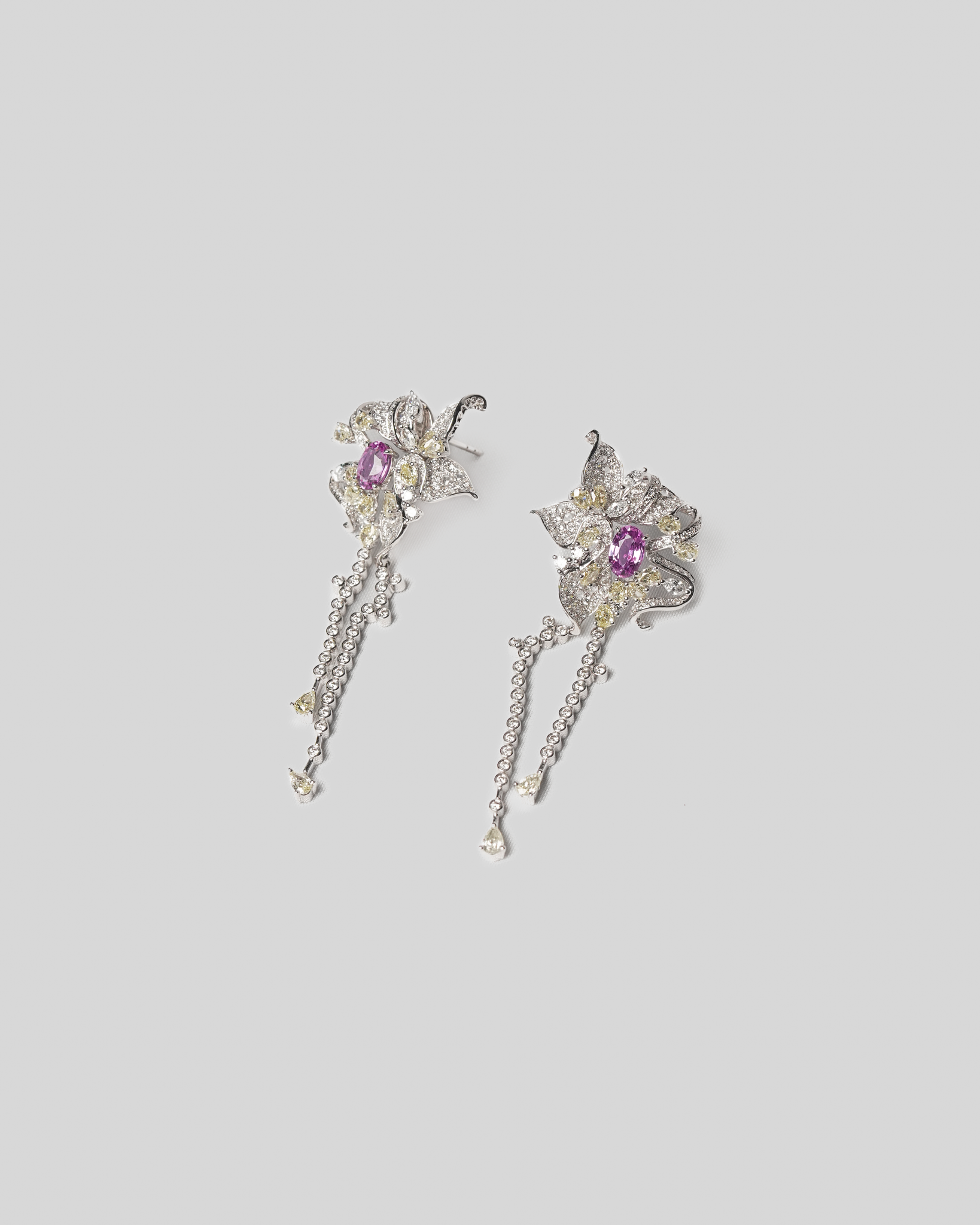Diamond Necklace and Earrings and Ring  With Stone Sapphire