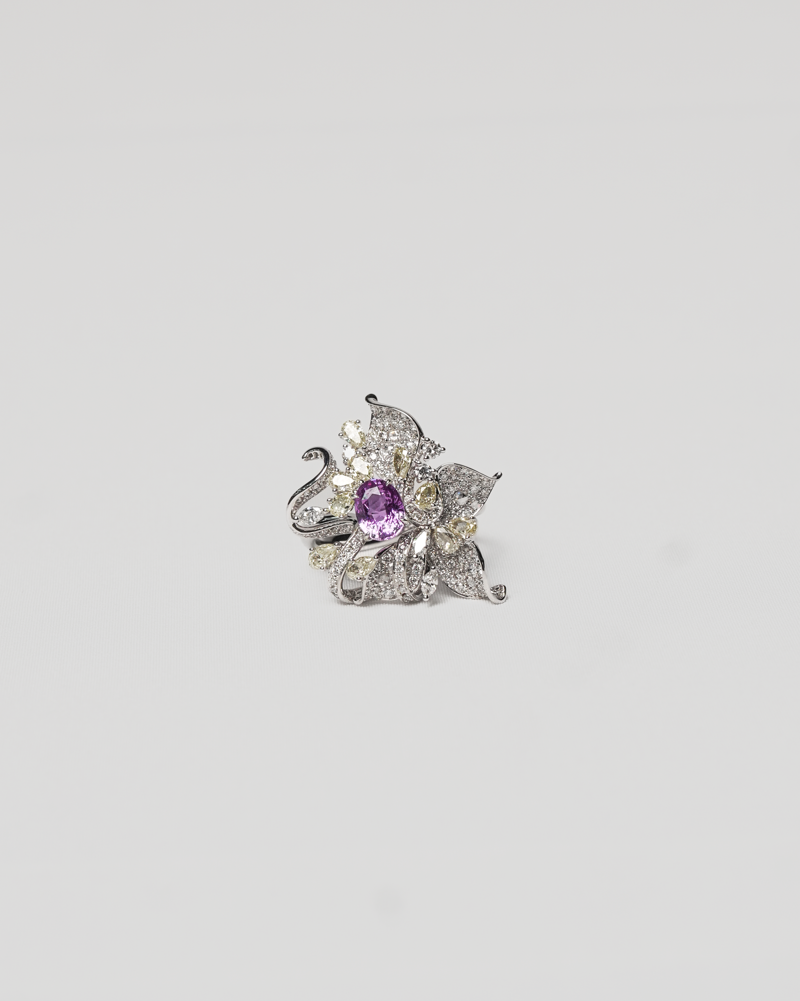 Diamond Necklace and Earrings and Ring  With Stone Sapphire