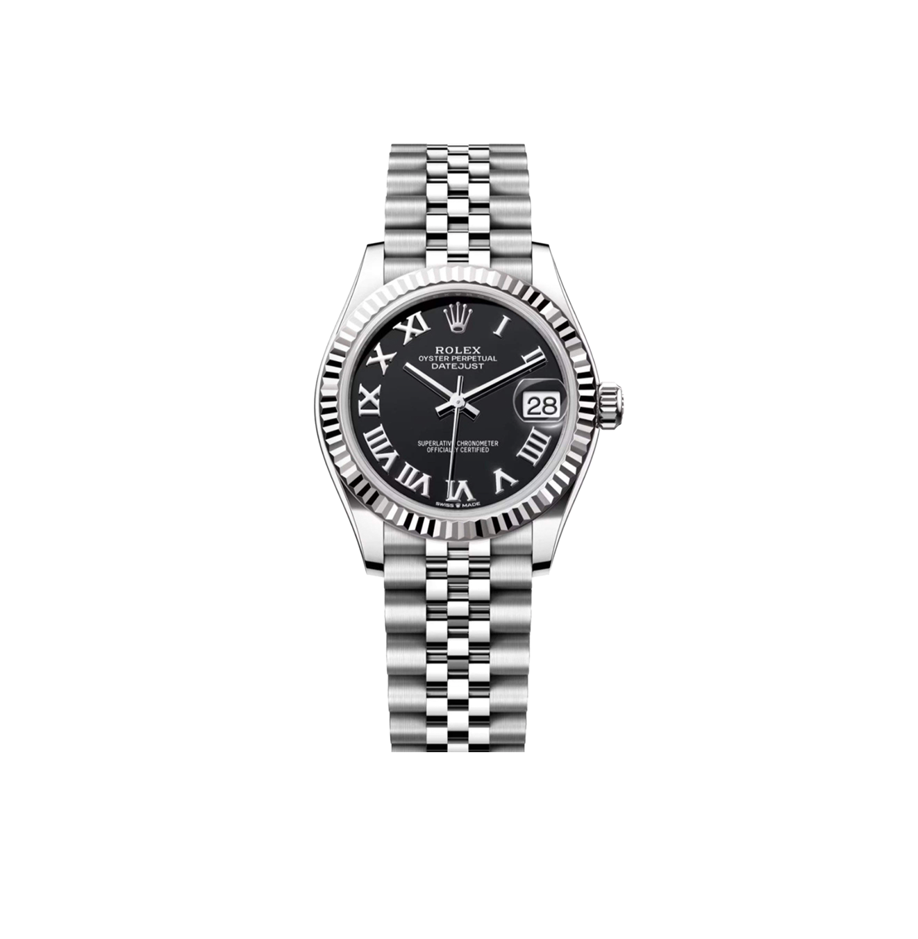 Rolex - Date just Black Roman Dial