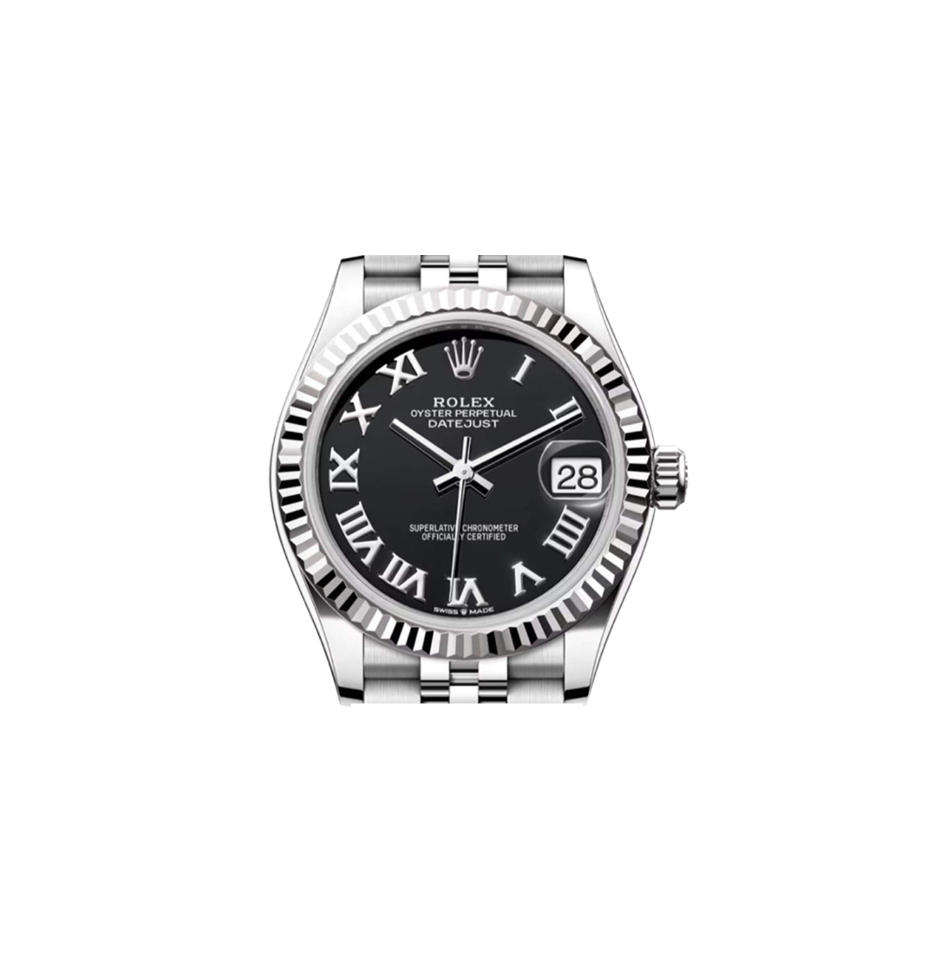 Rolex - Date just Black Roman Dial