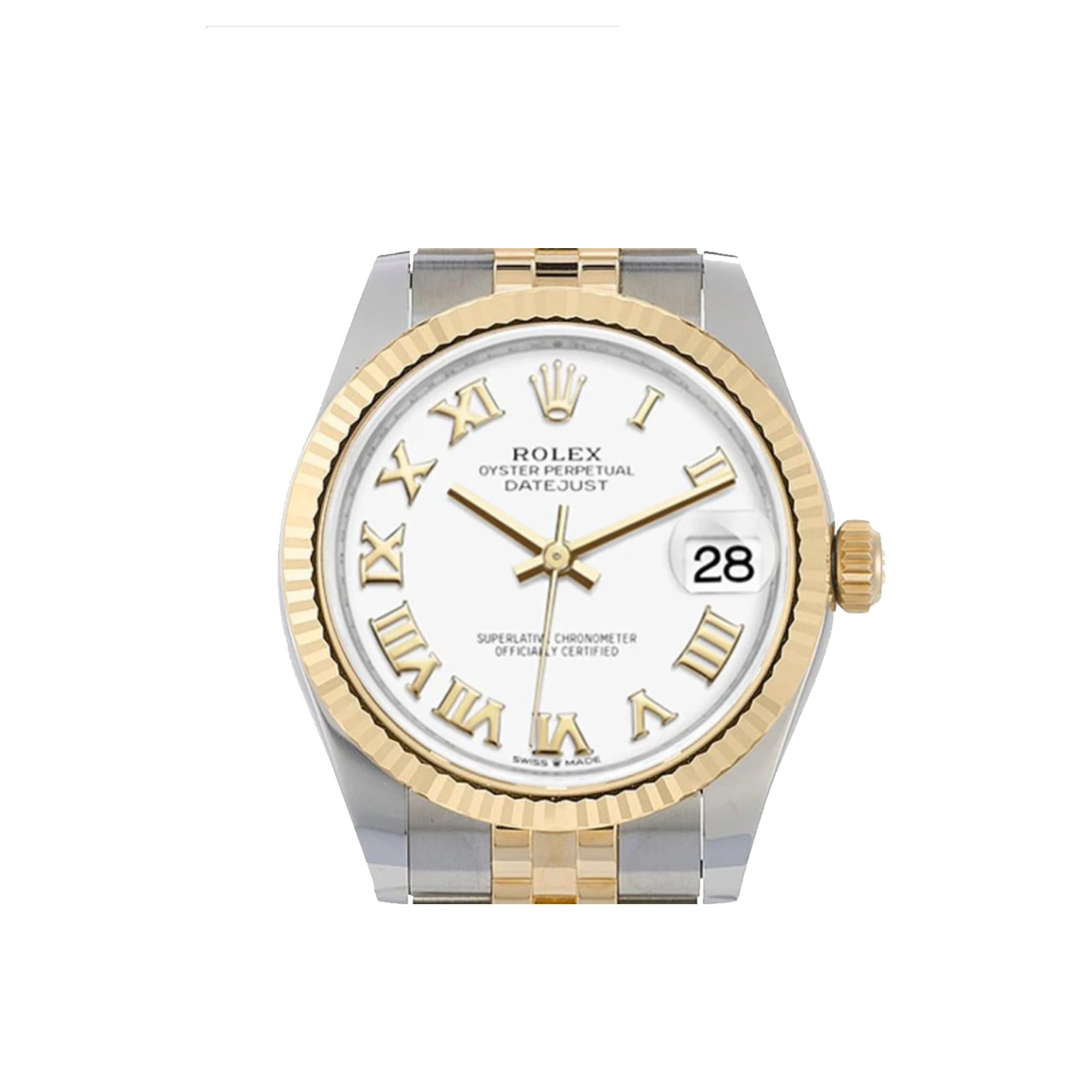 Rolex - Date Just - 278273 - White Roman Dial-Steel & Gold- 31mm - 2025