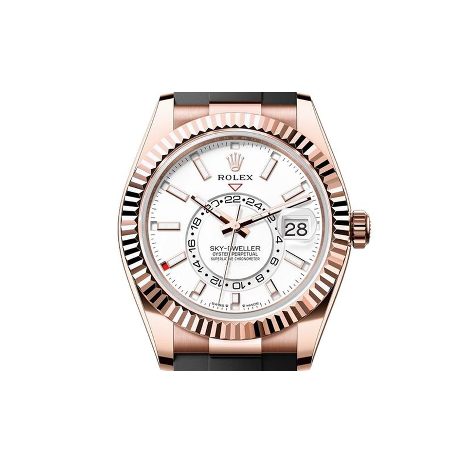 Rolex - Sky dweller - 336238 - Rose Gold - Automatic - White Dial - Oyster flex - 42mm -2023